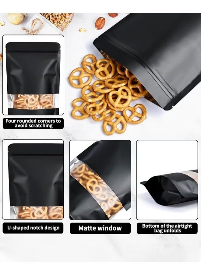EETU 50Pcs Reusable Stand Up Bags,With Window,Zip Lock Food Storage Bags For Packaging Products,Sealable,15x22cm - Image 4